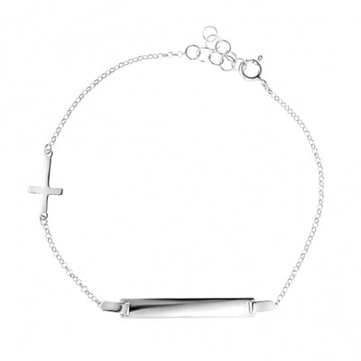 Gregio Wish Luck/Lucky Moments Bracelet w/ Cross & Bar - Silver | Mocha Australia