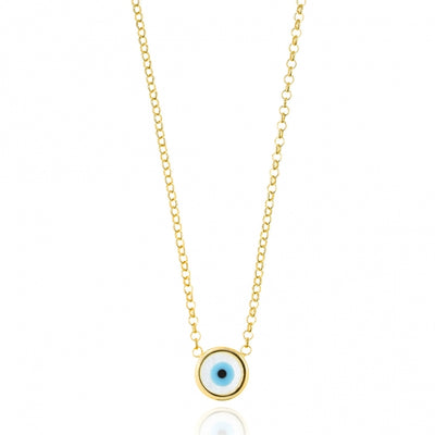 Gregio Wish Luck/Lucky Moments Necklace w/ Round Evil Eye - Gold | Mocha Australia