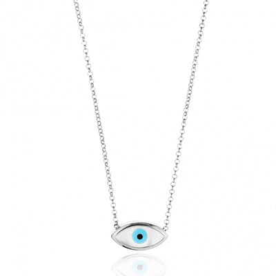 Gregio Wish Luck/ Lucky Moments Necklace w/ Evil Eye & Cross - Silver | Mocha Australia