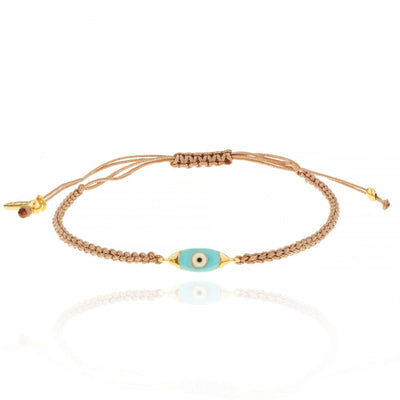 Gregio Wish Luck/Lucky Day Bracelet w/ Evil Eye - Gold | Mocha Australia