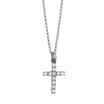 Gregio Simply Me/ Simple & Classy Necklace w/ Cz Cross - Silver | Mocha Australia