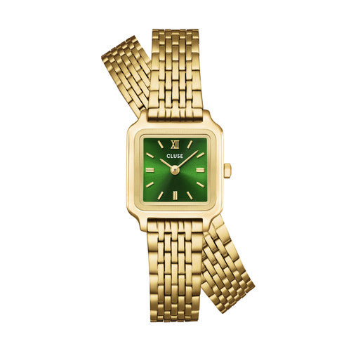 CLUSE Gracieuse Mini Watch Double Strap - Forest Green/Gold