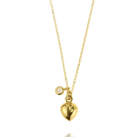Gregio Simply Me/ Tiny Shiny Yg Necklace w/ Puffy Heart - Gold | Mocha Australia