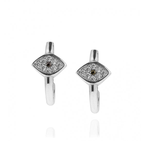 Gregio Simply Me/Tiny Shiny Hoops w/ CZ Evil Eye - Silver | Mocha Australia
