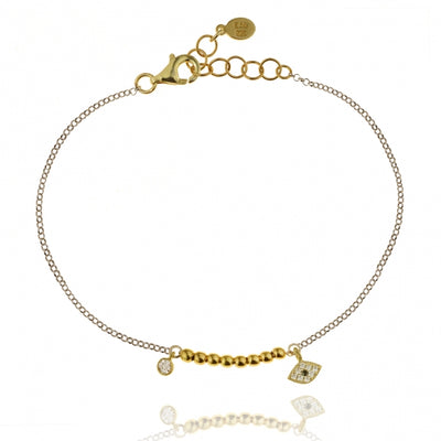 Gregio Simply Me Beaded Bracelet w/ Evil Eye & CZ - Gold | Mocha Australia