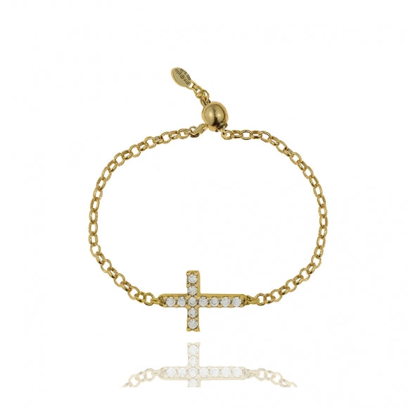 Gregio Simply Me Adjustable Ring w/ CZ Cross - Gold | Mocha Australia