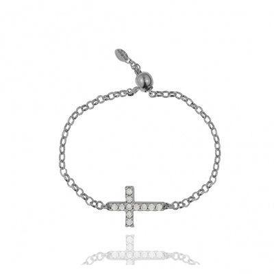 Gregio Simply Me Adjustable Ring w/ CZ Cross - Silver | Mocha Australia