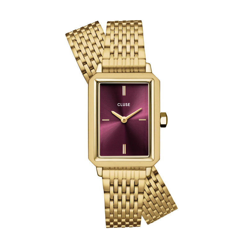 CLUSE Fluette Double Strap - Gold Link/Wine