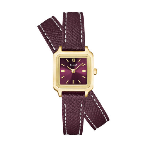 CLUSE Gracieuse Mini Watch Double Leather - Wine/Gold