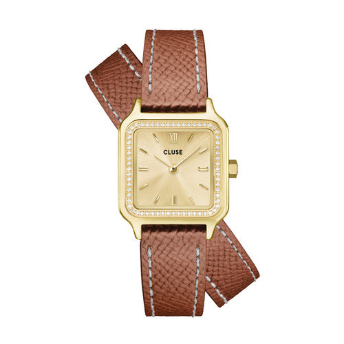 CLUSE Gracieuse Petite Double Strap - Nutsell Leather/Gold Stones