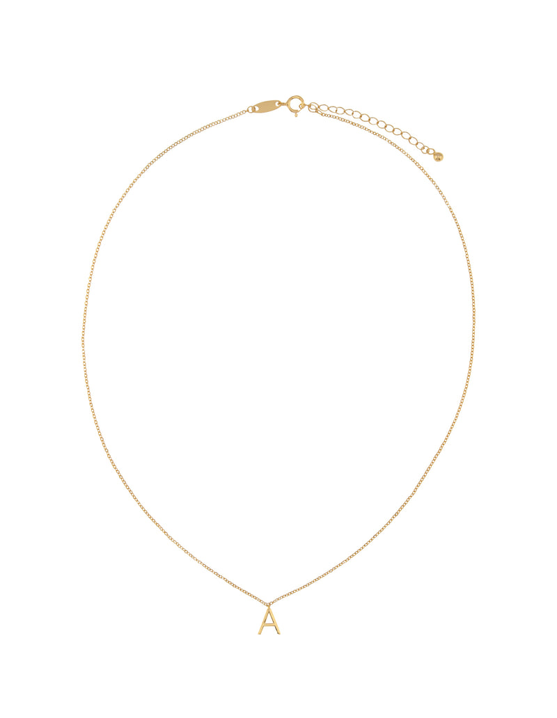 Elly Lou Timeless Initial Necklace- A- Gold | Mocha Australia