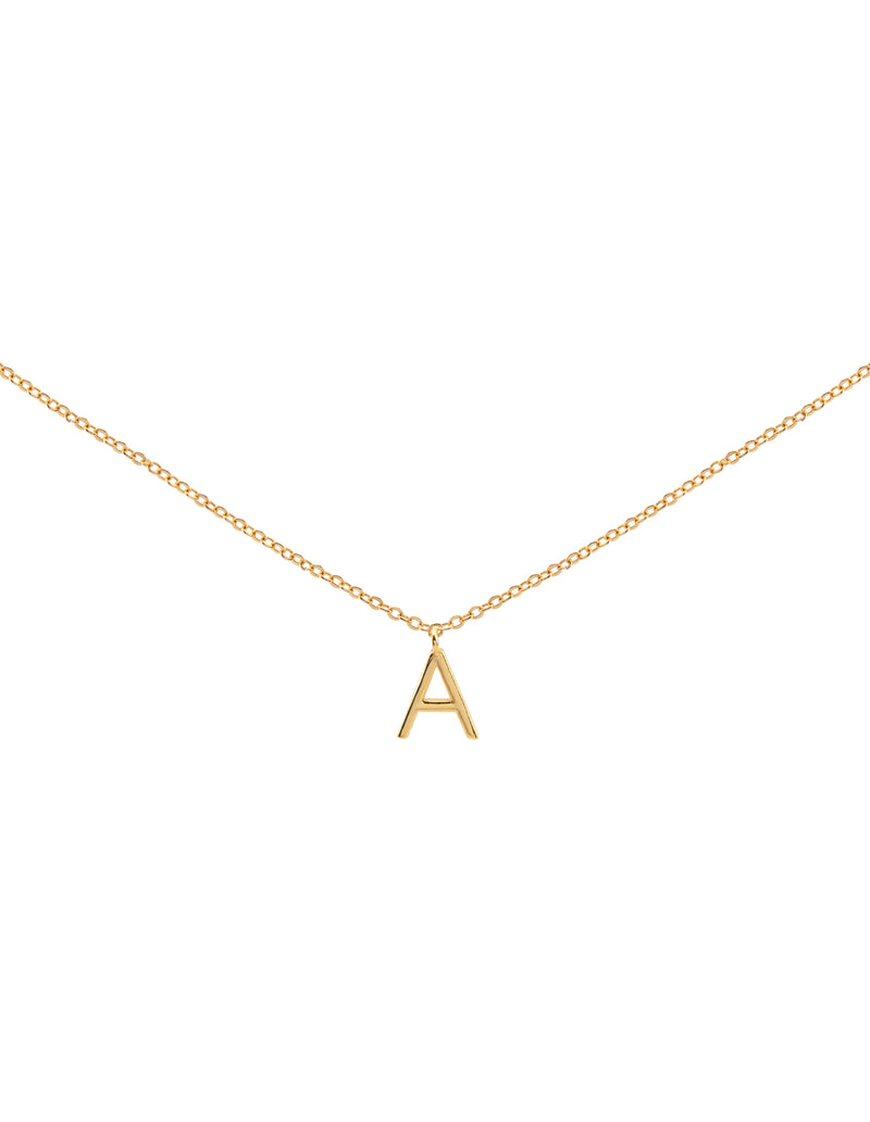 Elly Lou Timeless Initial Necklace- A- Gold | Mocha Australia