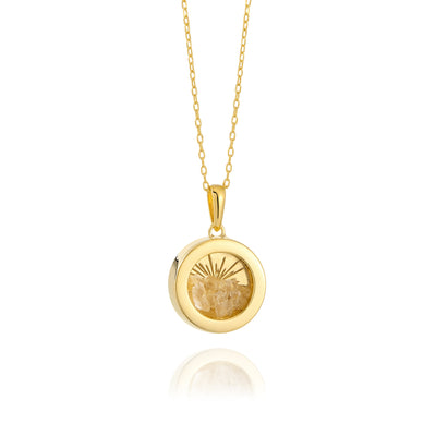 Rachel Jackson Small Deco Sun Amulet Birthstone Necklace Citrine - Gold | Mocha Australia