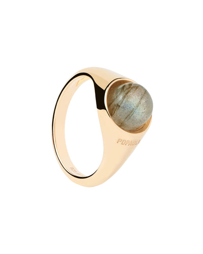 PDPAOLA Labradorite Moon Ring - Gold | Mocha Australia