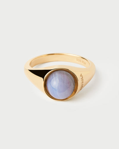 PDPAOLA Labradorite Moon Ring - Gold | Mocha Australia