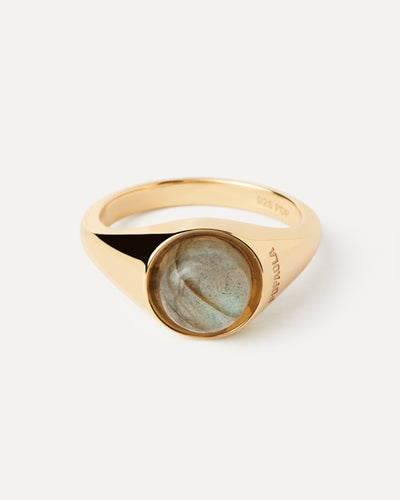 PDPAOLA Labradorite Moon Ring - Gold | Mocha Australia