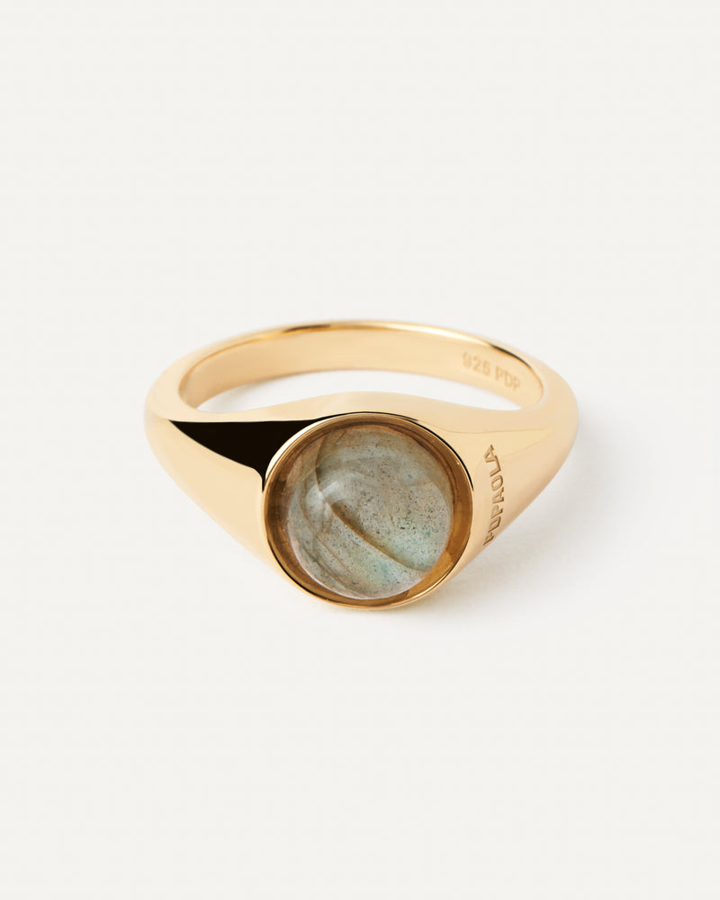 PDPAOLA Labradorite Moon Ring - Gold | Mocha Australia