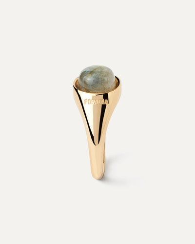 PDPAOLA Labradorite Moon Ring - Gold | Mocha Australia