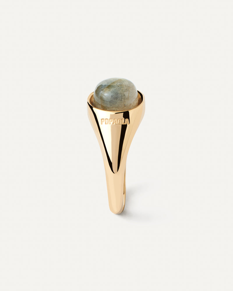 PDPAOLA Labradorite Moon Ring - Gold | Mocha Australia