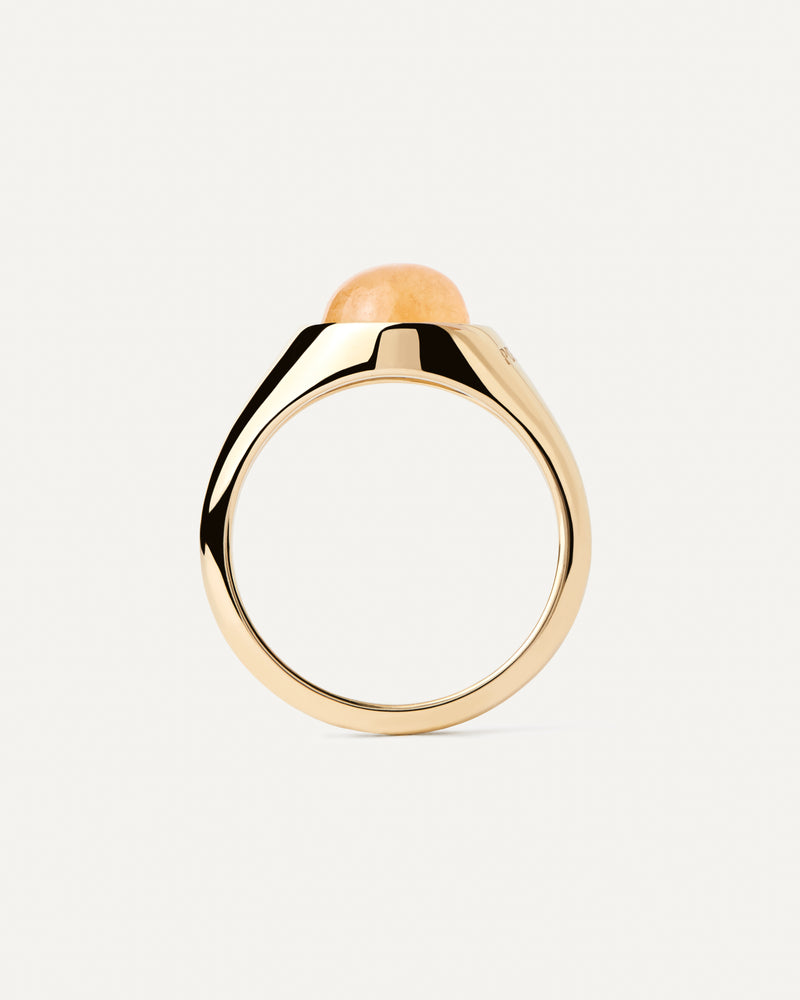 PDPAOLA Yellow Aventurine Moon Ring - Gold | Mocha Australia