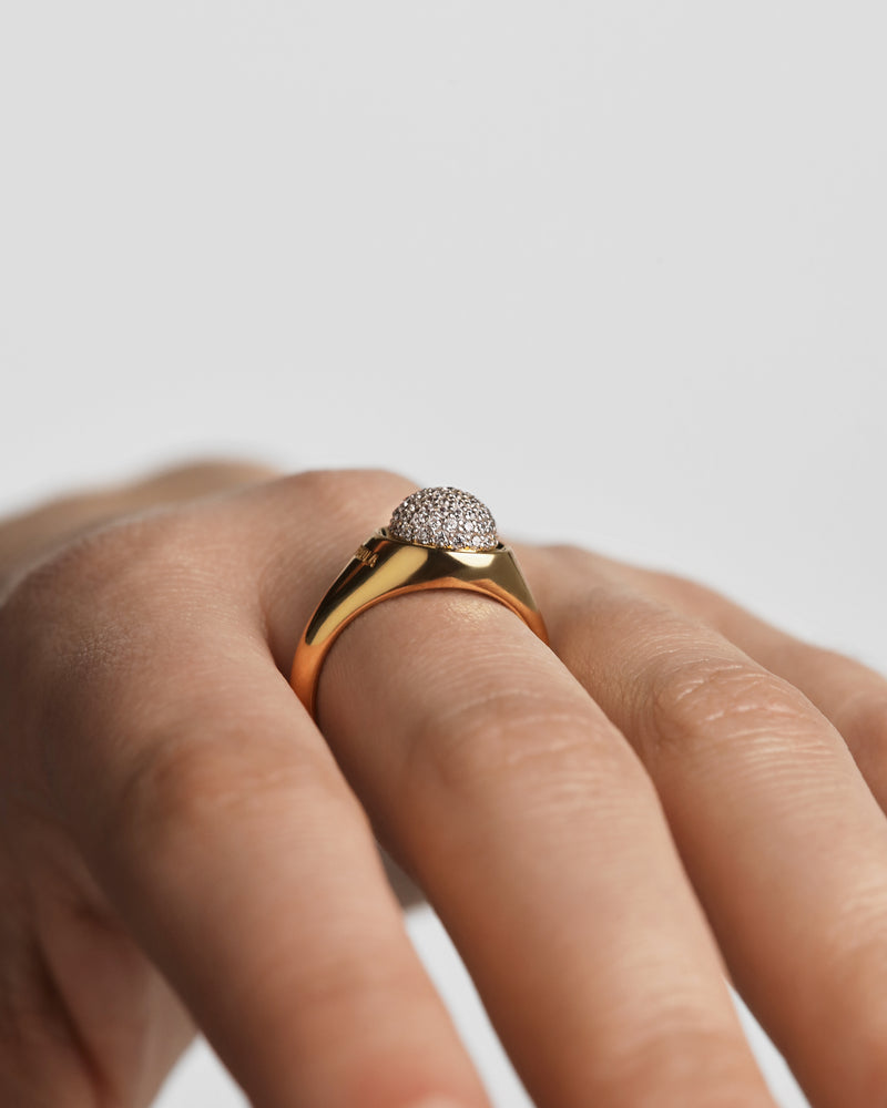 PDPAOLA Pave Moon Ring - Gold | Mocha Australia
