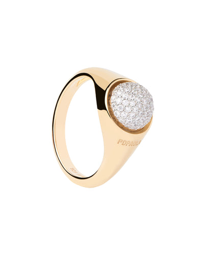 PDPAOLA Pave Moon Ring - Gold | Mocha Australia