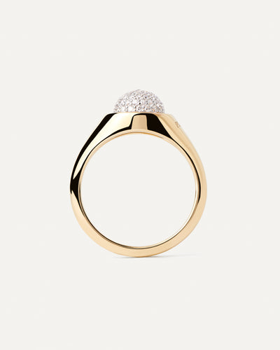 PDPAOLA Pave Moon Ring - Gold | Mocha Australia
