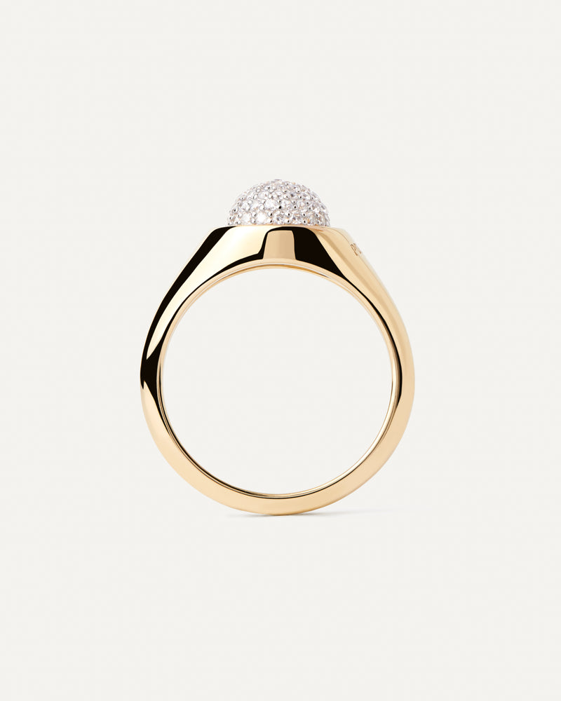 PDPAOLA Pave Moon Ring - Gold | Mocha Australia