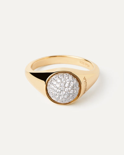 PDPAOLA Pave Moon Ring - Gold | Mocha Australia