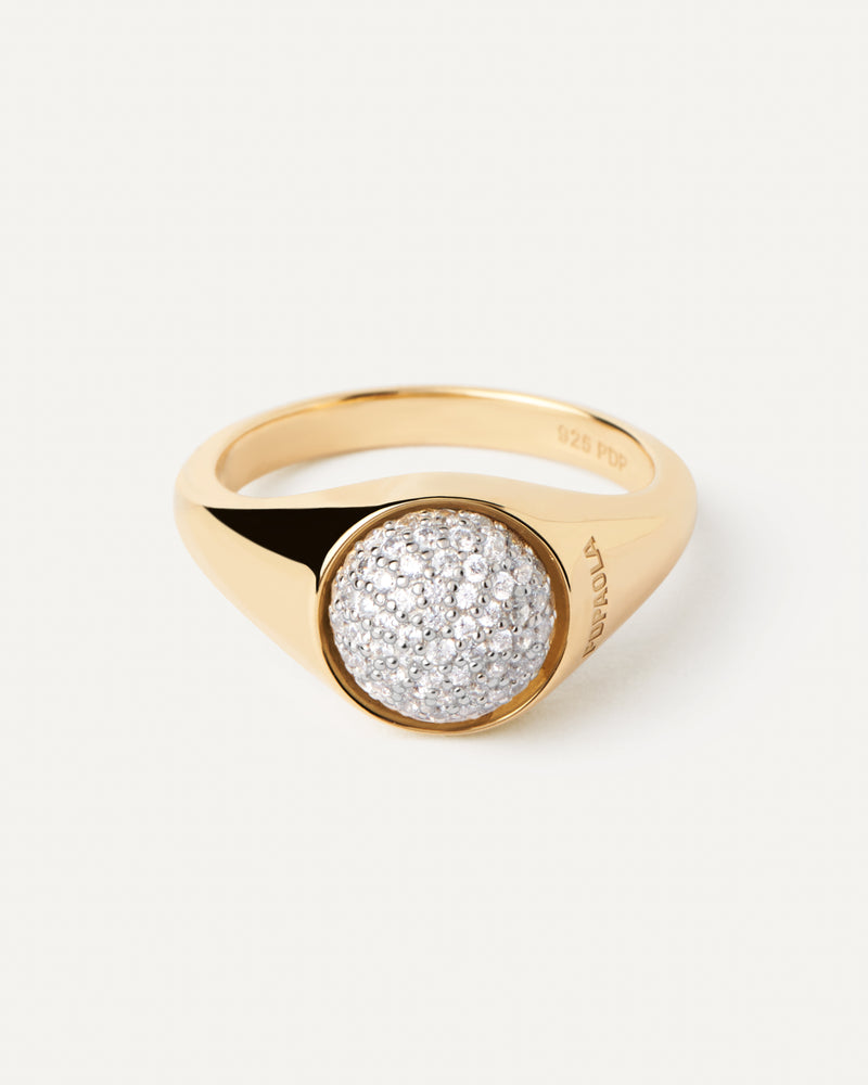 PDPAOLA Pave Moon Ring - Gold | Mocha Australia