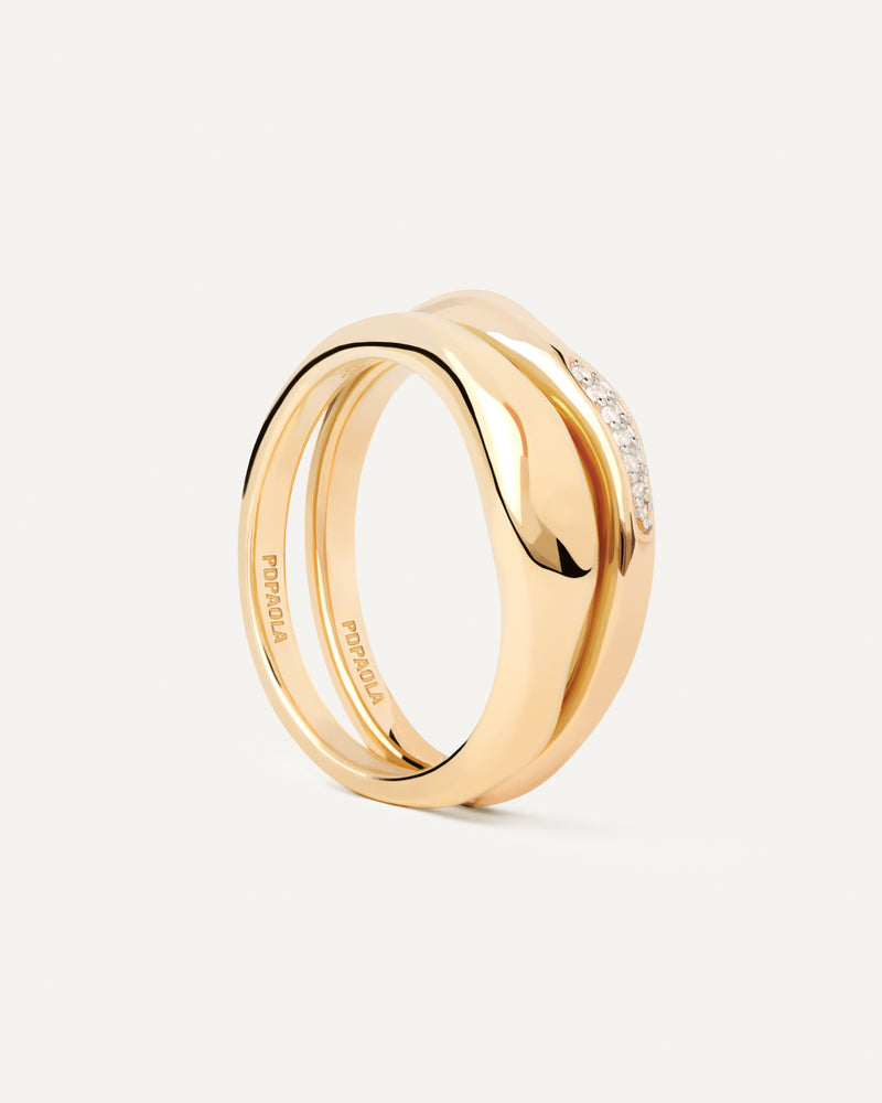 PDPAOLA Onda Ring Set - Gold | Mocha Australia