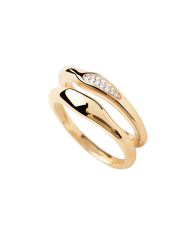 PDPAOLA Onda Ring Set - Gold | Mocha Australia