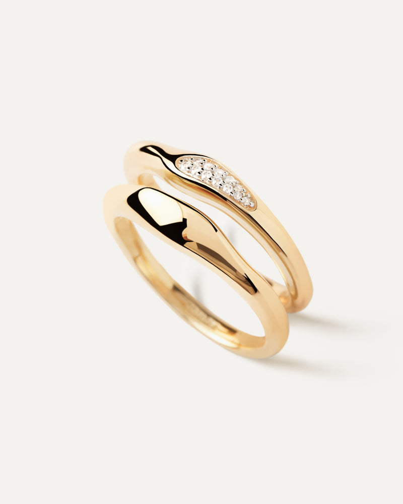 PDPAOLA Onda Ring Set - Gold | Mocha Australia