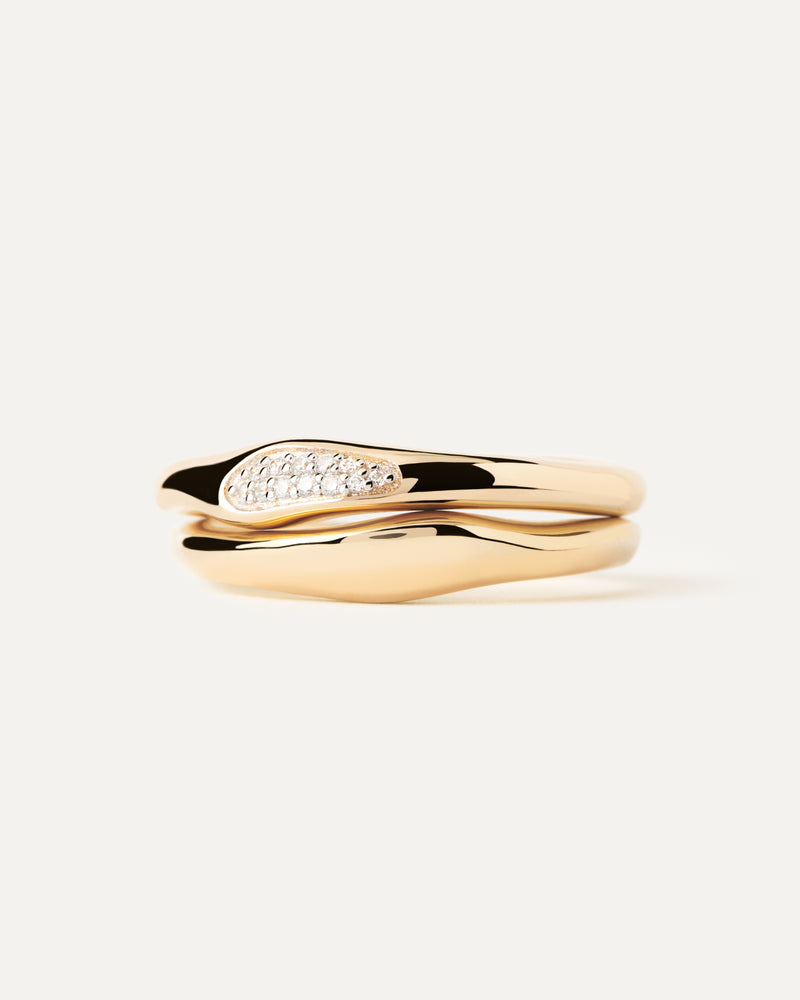 PDPAOLA Onda Ring Set - Gold | Mocha Australia