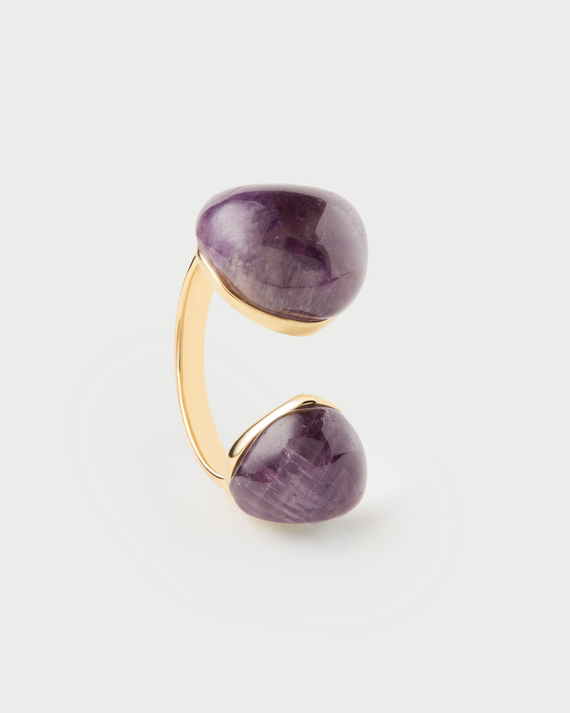 PDPAOLA Amethyst Gravity Ring - Gold