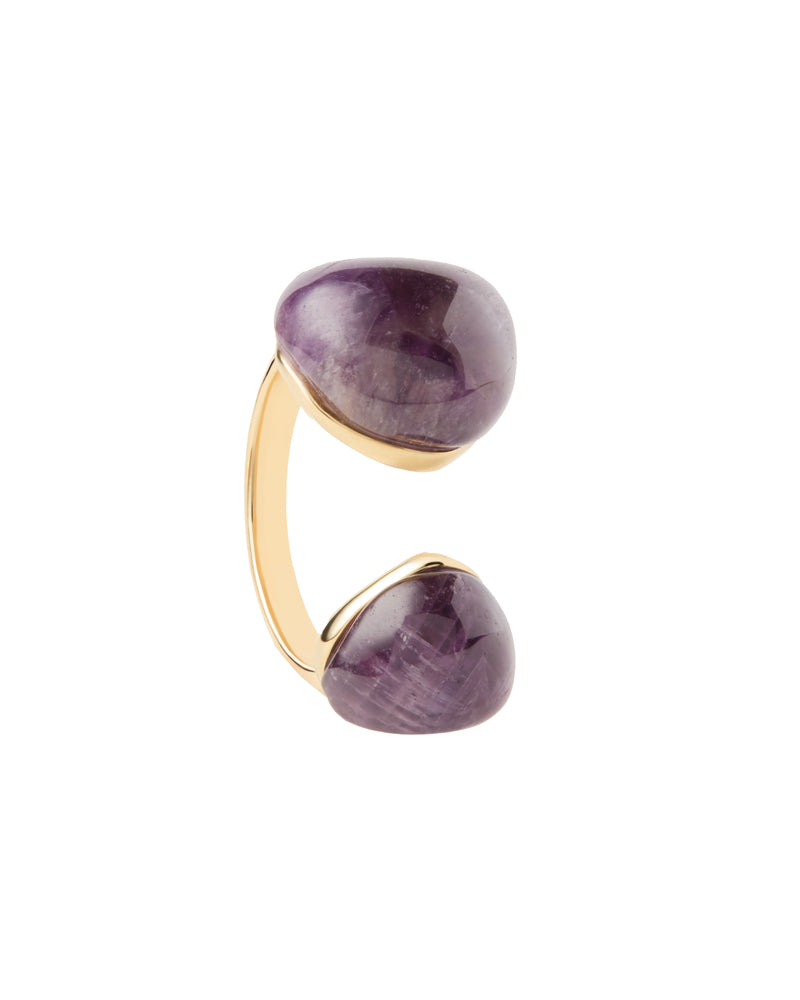 PDPAOLA Amethyst Gravity Ring - Gold