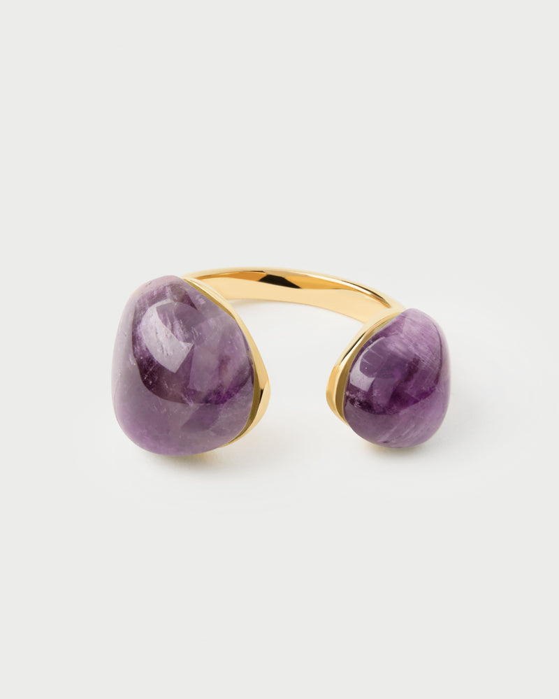 PDPAOLA Amethyst Gravity Ring - Gold