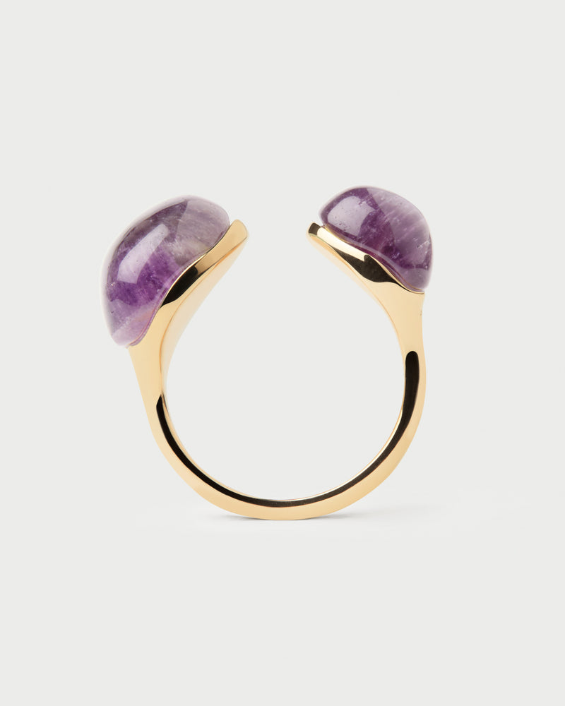 PDPAOLA Amethyst Gravity Ring - Gold