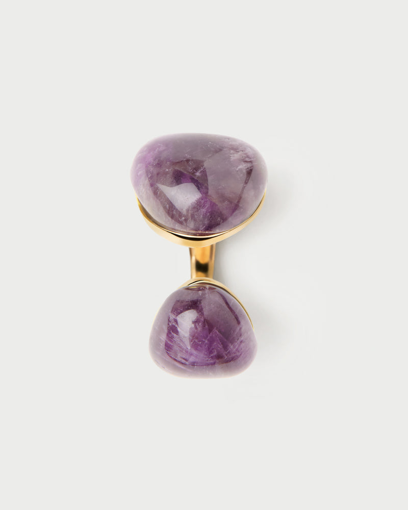 PDPAOLA Amethyst Gravity Ring - Gold