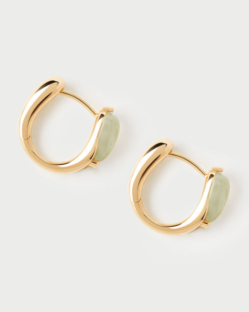PDPAOLA Prehnite Isla Hoop Earrings - Gold
