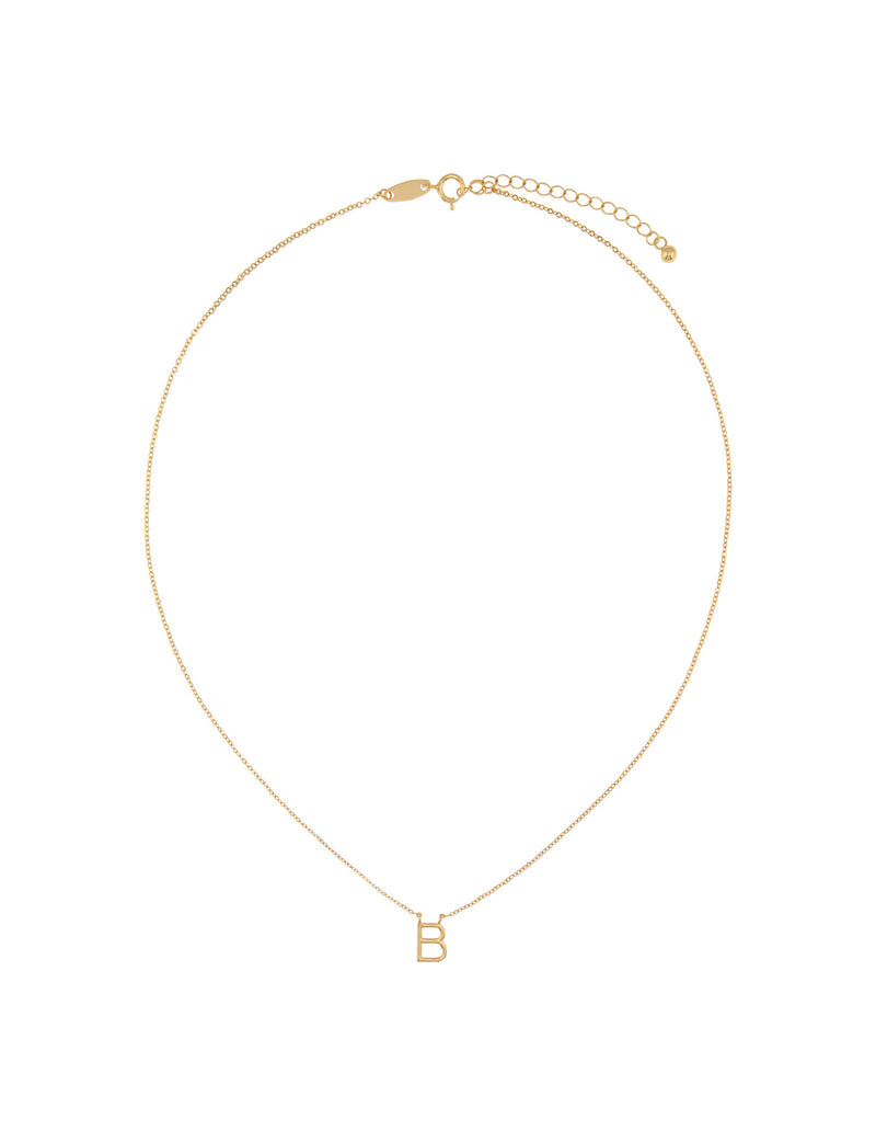 Elly Lou Timeless Initial Necklace- B- Gold | Mocha Australia