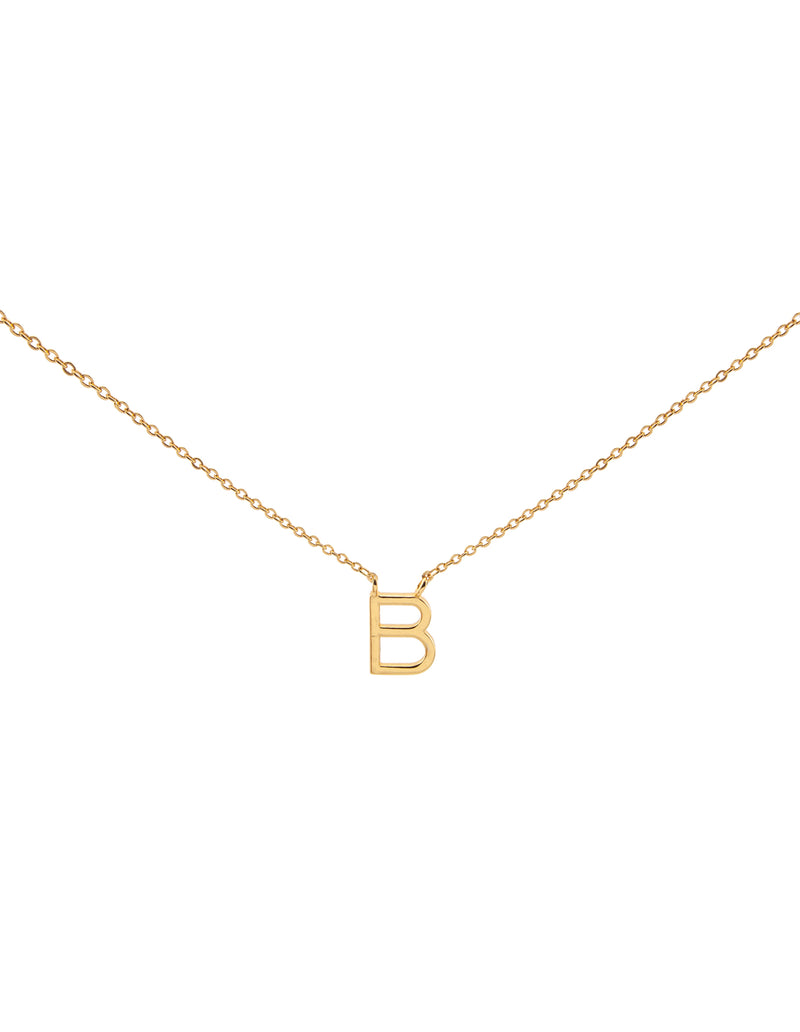 Elly Lou Timeless Initial Necklace- B- Gold | Mocha Australia