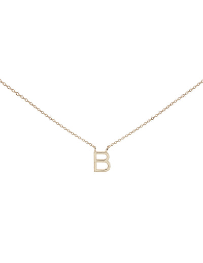 Elly Lou Timeless Initial Necklace - B- Silver | Mocha Australia