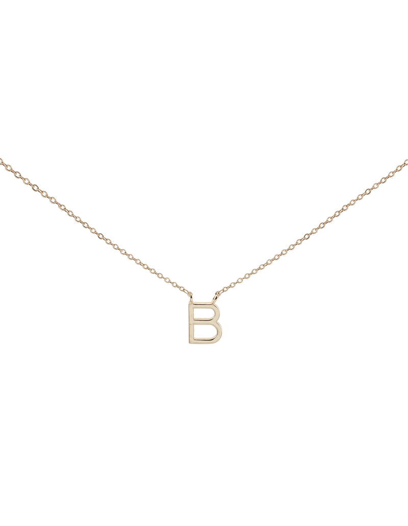 Elly Lou Timeless Initial Necklace - B- Silver | Mocha Australia