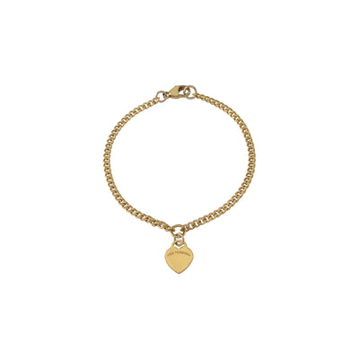 Von Treskow Curb Chain Bracelet w/Mini VT Flat Heart - Gold | Mocha Australia