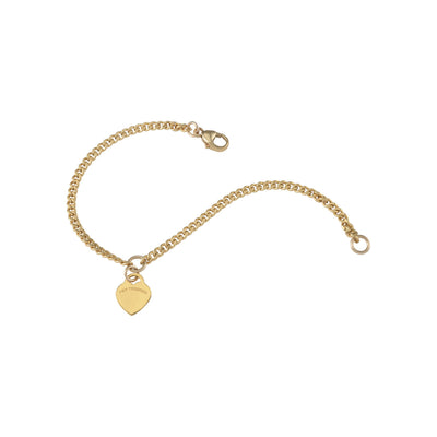 Von Treskow Curb Chain Bracelet w/Mini VT Flat Heart - Gold | Mocha Australia