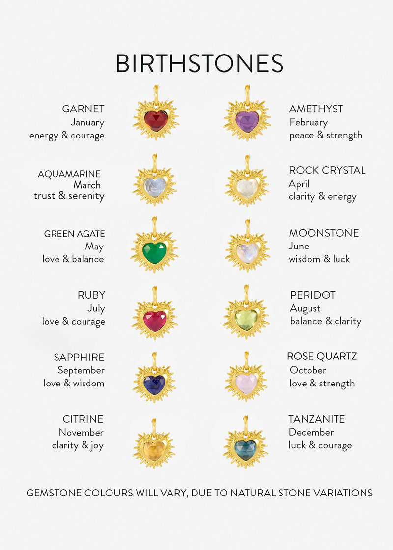 Rachel Jackson Electric Love Birthsone Heart Necklace FEBRUARY - Gold