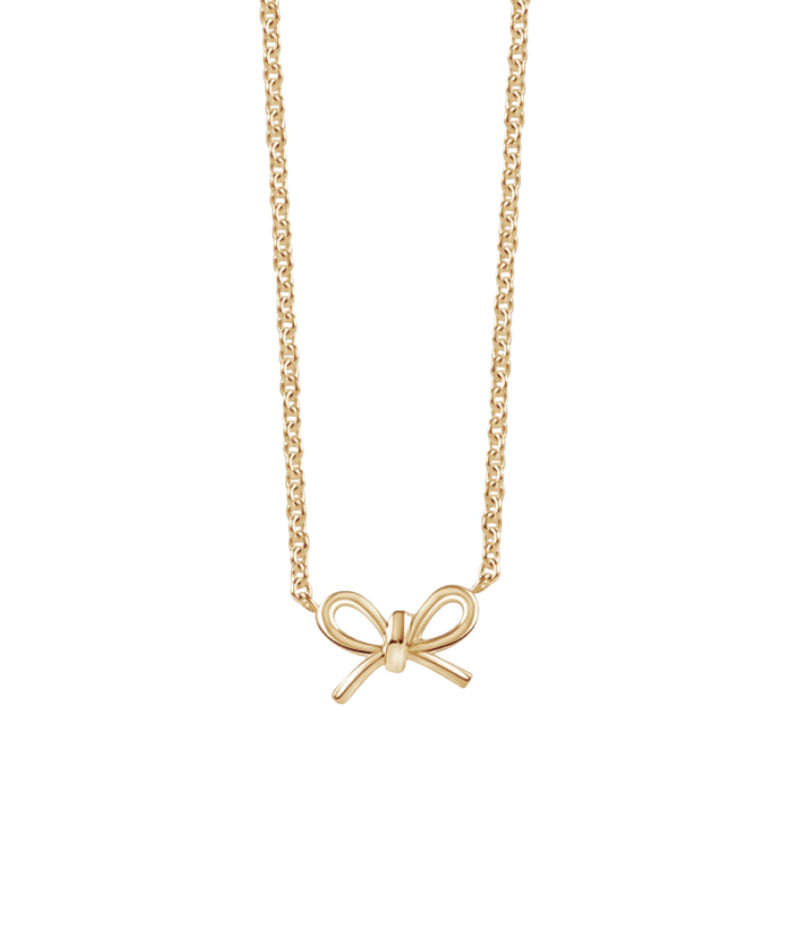 Von Treskow Fine Belcher Necklace w/ Small Bow - Gold