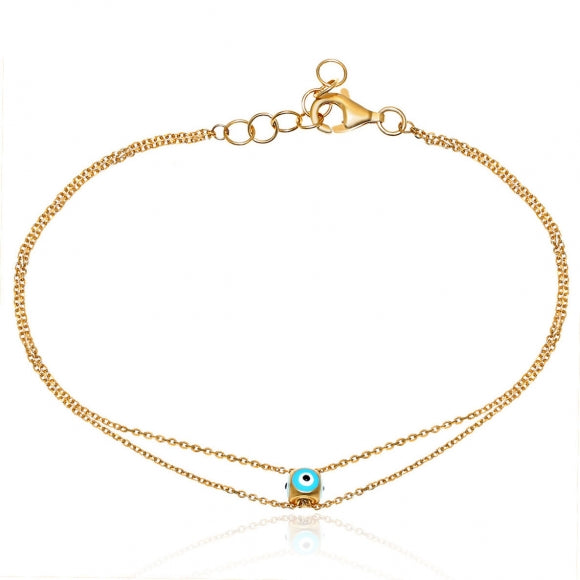 Gregio Bracelet W/ Cube Evil Eye- Gold | Mocha Australia
