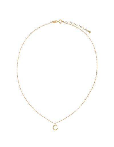 Elly Lou Timeless Initial Necklace - C- Gold | Mocha Australia